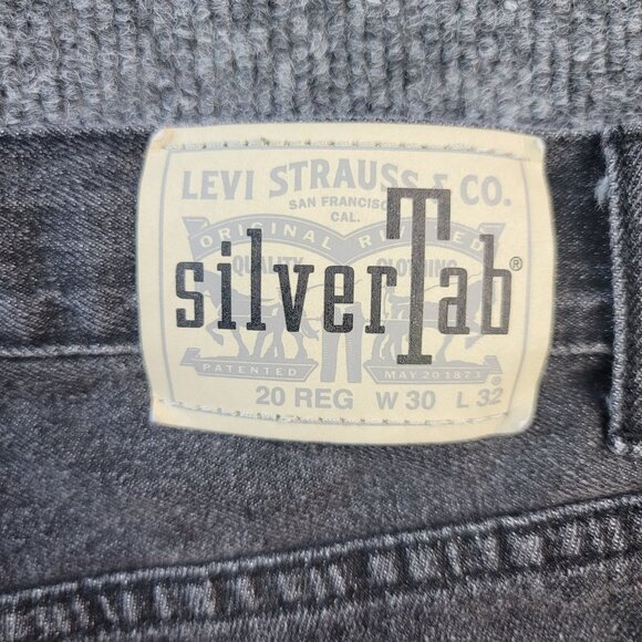 Levis Silvertab Stay Loose Jeans Cotton Black Womens Denim 20 Regular - Picture 3 of 8